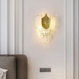 Applique da parete moderna in cristallo 2 punti luce base E12/E14 27 x 33 cm