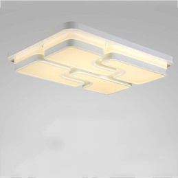 Plafoniera a filo LED integrato 36 W metallo nero e bianco