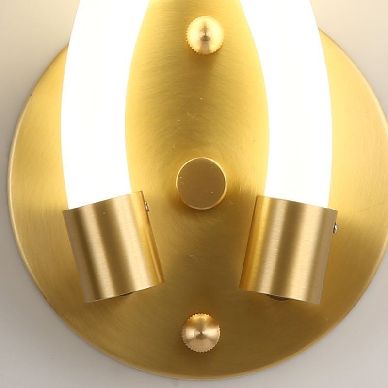 Applique da parete moderna Creatività corno di pecora in rame 2 luci