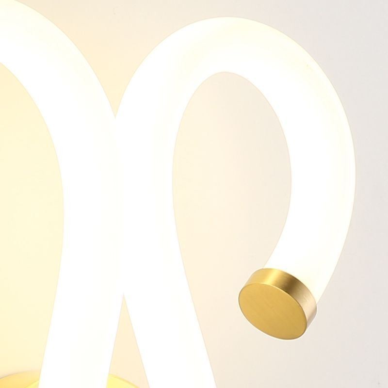 Applique da parete moderna Creatività corno di pecora in rame 2 luci
