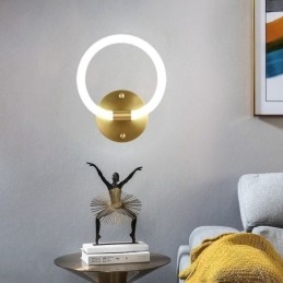 Applique da parete LED moderna ad anello rotondo con dimmer tricolore 20 x 25 cm