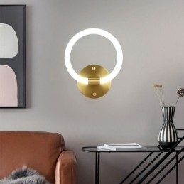 Applique da parete LED moderna ad anello rotondo con dimmer tricolore 20 x 25 cm