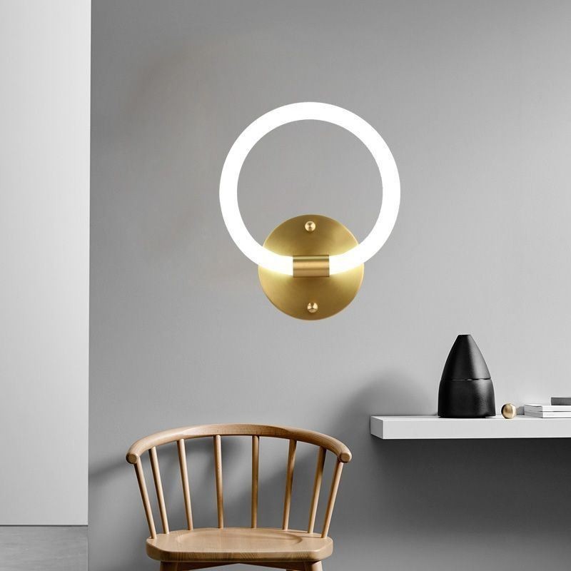 Applique da parete LED moderna ad anello rotondo con dimmer tricolore 20 x 25 cm
