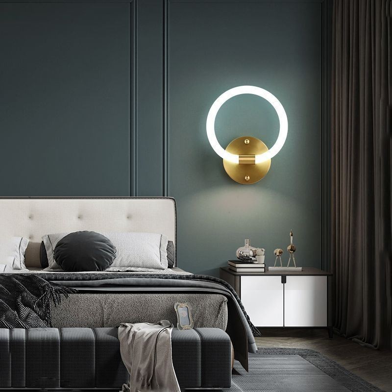 Applique da parete LED moderna ad anello rotondo con dimmer tricolore 20 x 25 cm