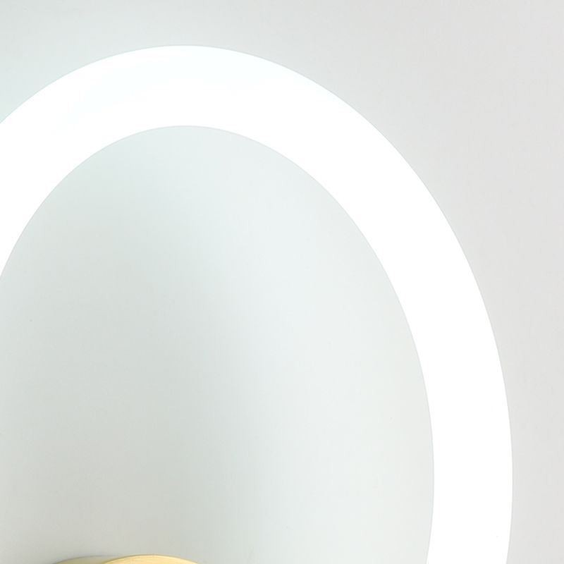 Applique da parete LED moderna ad anello rotondo con dimmer tricolore 20 x 25 cm