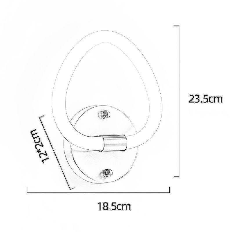 Applique da parete LED a cuore moderno 8 W 18,5 x 23,5 cm