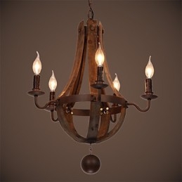 Lampadario vintage retrò country a 5 luci in metallo