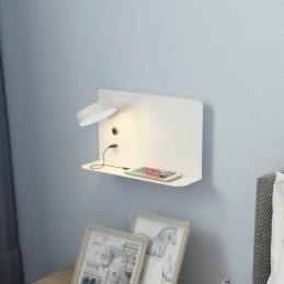 Applique da parete LED girevole con porta di ricarica USB