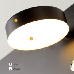 Applique da parete LED girevole con porta di ricarica USB