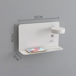 Applique da parete LED girevole con porta di ricarica USB