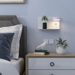 Applique da parete LED girevole con porta di ricarica USB