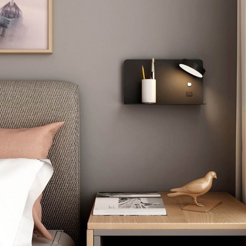 Applique da parete LED girevole con porta di ricarica USB