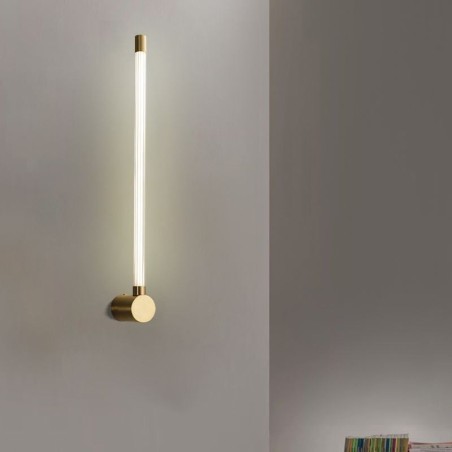 Applique da parete LED moderna in ottone e acrilico