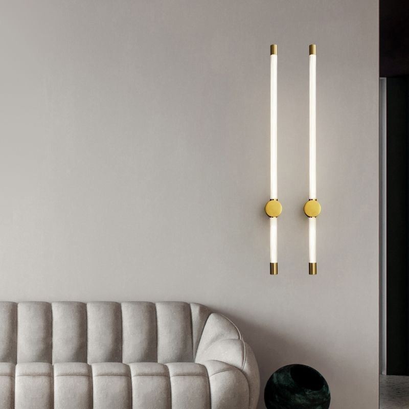 Applique da parete LED moderna in ottone e acrilico