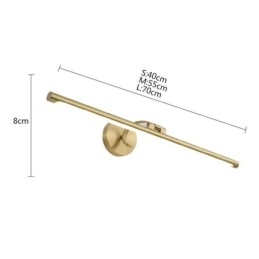 Applique da parete nordica in acrilico e ottone con specchio frontale