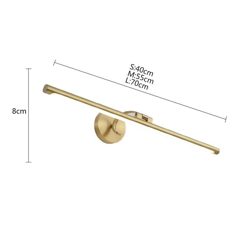Applique da parete nordica in acrilico e ottone con specchio frontale