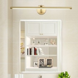 Applique da parete nordica in acrilico e ottone con specchio frontale