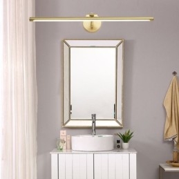 Applique da parete nordica in acrilico e ottone con specchio frontale