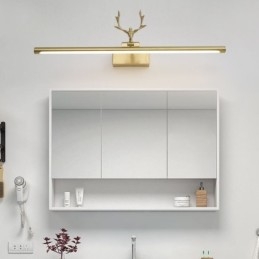 Applique da parete in ottone nordico con luce frontale a specchio