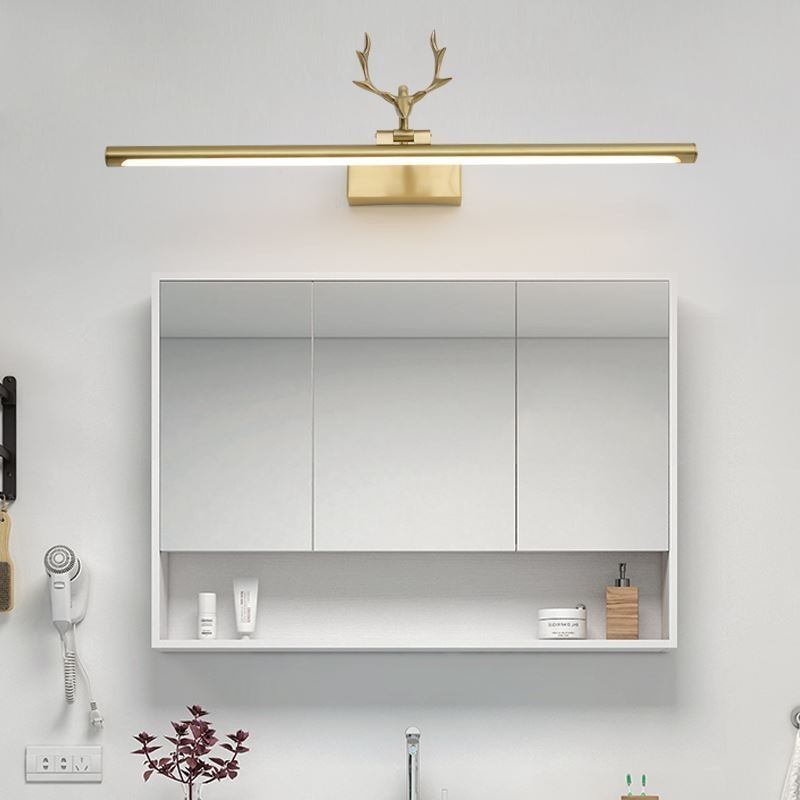 Applique da parete in ottone nordico con luce frontale a specchio