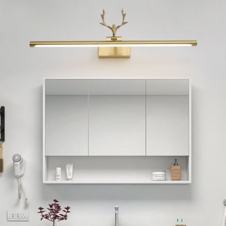 Applique da parete in ottone nordico con luce frontale a specchio
