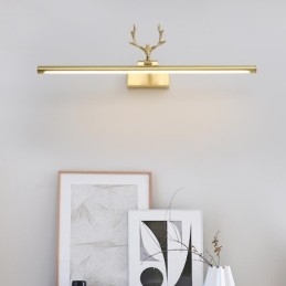Applique da parete in ottone nordico con luce frontale a specchio