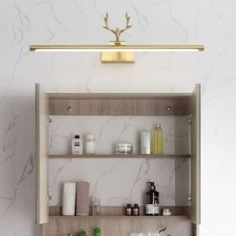 Applique da parete in ottone nordico con luce frontale a specchio