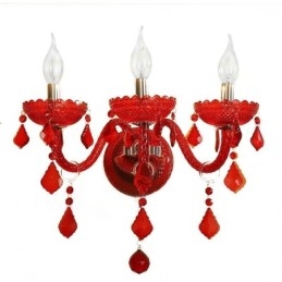 Applique da parete in cristallo europeo luce rossa