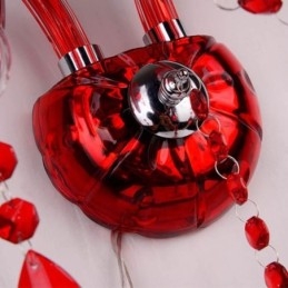 Applique da parete europea in cristallo rosso