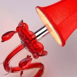 Applique da parete europea in cristallo rosso