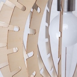 Lampadario vintage in legno/bambù LED 1 livello E26/E27 giallo