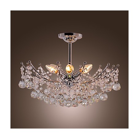 Lampadario a soffitto in cristallo a 6 luci