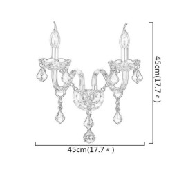 Applique da parete in cristallo europeo a 2 luci per scale