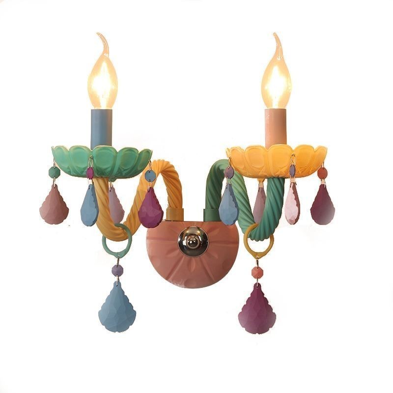 Applique da parete in cristallo europeo Macaron colorata