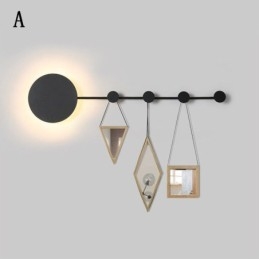 Applique da parete moderna circolare nera LED 18W 89 x 25 cm
