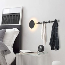 Applique da parete moderna circolare nera LED 18W 89 x 25 cm