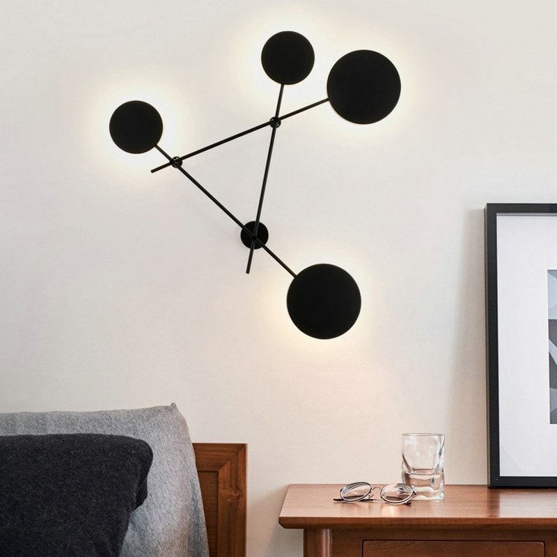 Applique da parete moderna geometrica in ferro 4 luci 100x94 cm