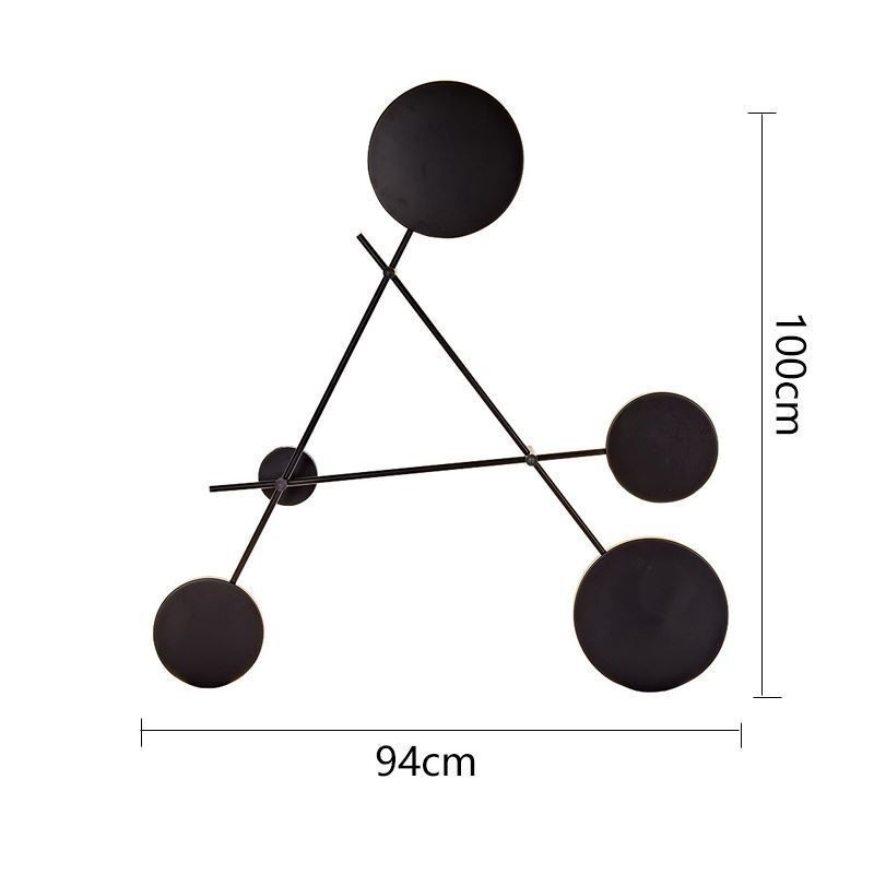 Applique da parete moderna geometrica in ferro 4 luci 100x94 cm