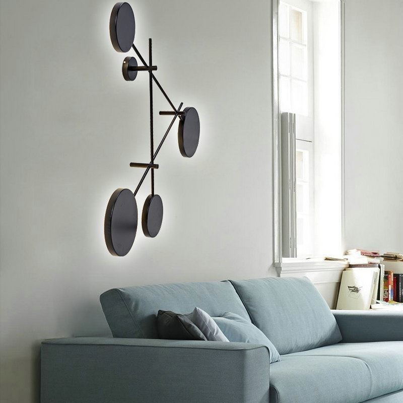 Applique da parete moderna geometrica in ferro 4 luci 100x94 cm