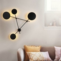 Applique da parete moderna geometrica in ferro 4 luci 100x94 cm