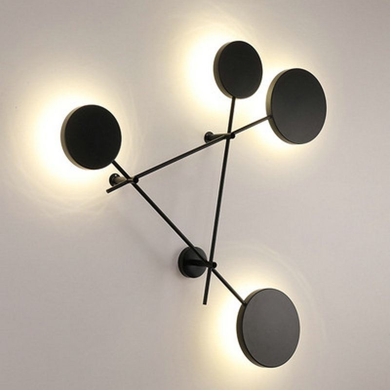 Applique da parete moderna geometrica in ferro 4 luci 100x94 cm