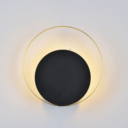 Applique da parete circolare moderna nera 25 x 25 cm 1 luce 5 W