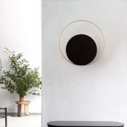 Applique da parete circolare moderna nera 25 x 25 cm 1 luce 5 W