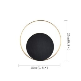 Applique da parete circolare moderna nera 25 x 25 cm 1 luce 5 W