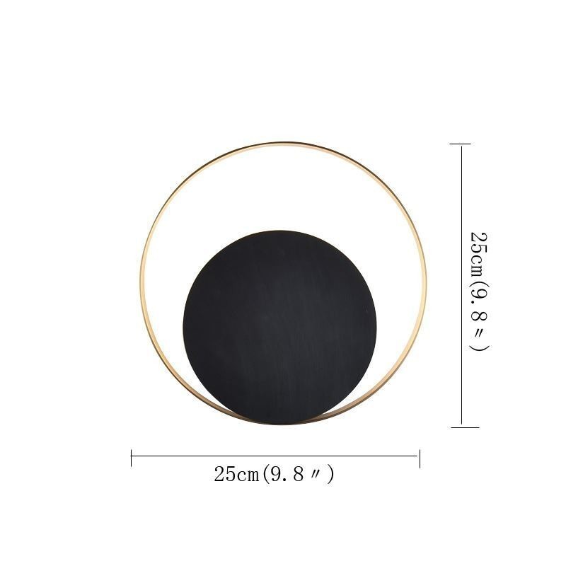 Applique da parete circolare moderna nera 25 x 25 cm 1 luce 5 W