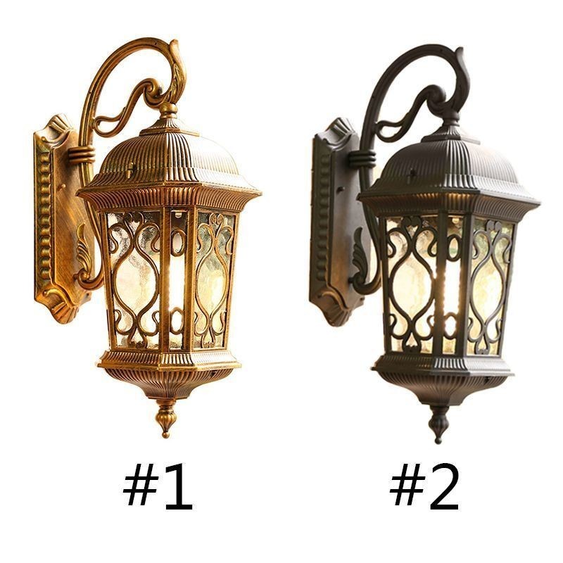 Applique da parete esterna vintage europea intagliata impermeabile IP23 20*30*53 cm