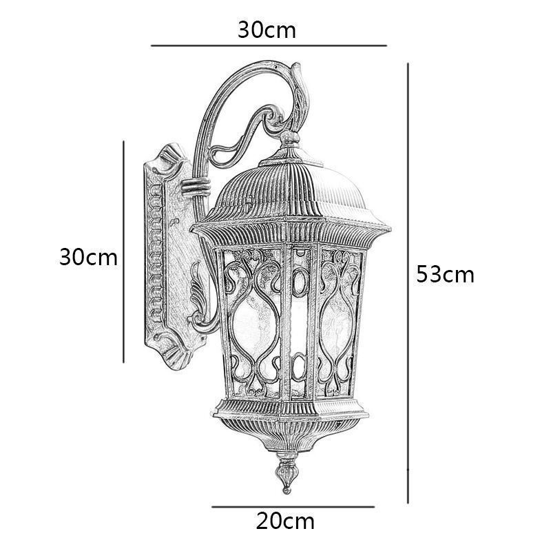 Applique da parete esterna vintage europea intagliata impermeabile IP23 20*30*53 cm