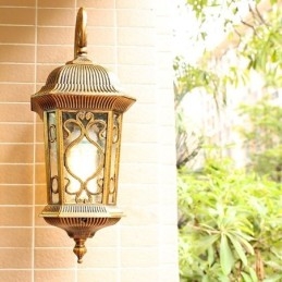 Applique da parete esterna vintage europea intagliata impermeabile IP23 20*30*53 cm