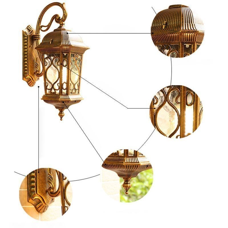 Applique da parete esterna vintage europea intagliata impermeabile IP23 20*30*53 cm