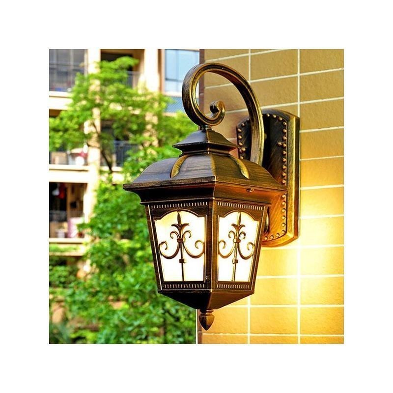 Applique da parete da esterno retrò europea impermeabile con freccia e fiore